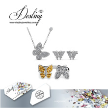 Destin bijoux cristal de Swarovski papillon Set bélière